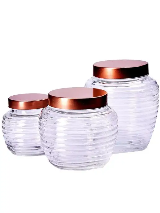 Набор банок для сыпучих продуктов 3 шт - фото 1