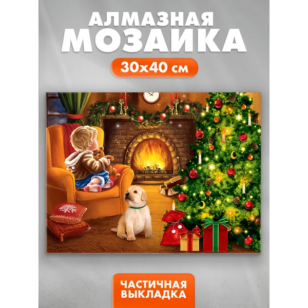 Алмазная мозаика с частичным заполнением Новый год