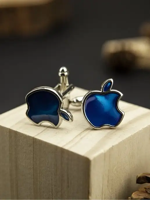 2beMan Запонки синие Apple, синий