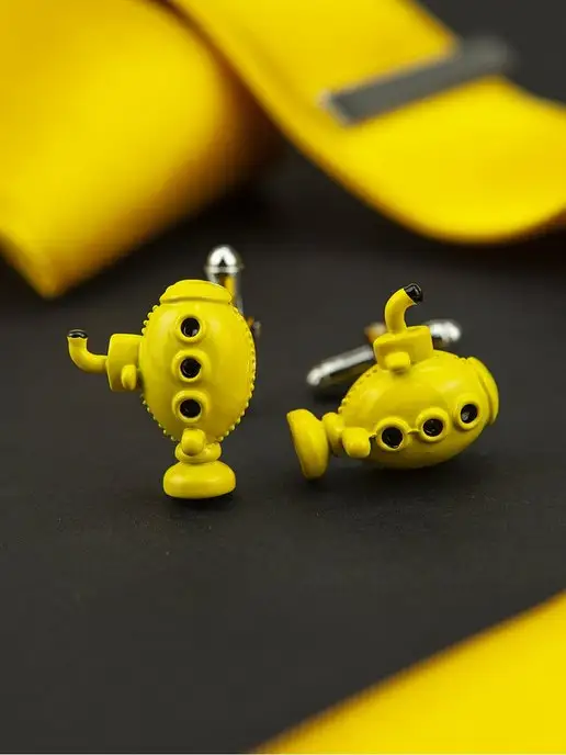 2beMan Запонки Желтая Субмарина (Yellow Submarine), желтый