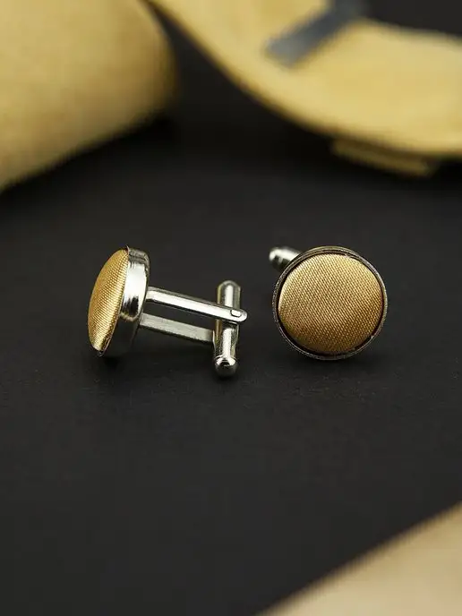 2beMan Запонки однотонные песочные, желтый, фото 4