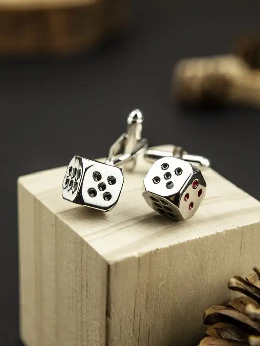 2beMan Запонки Игральные кости, черный