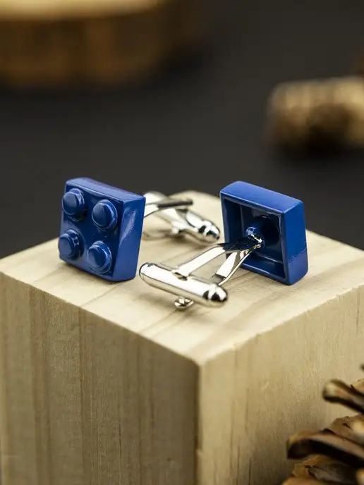 2beMan Запонки конструктор Lego красные, синий, фото 3