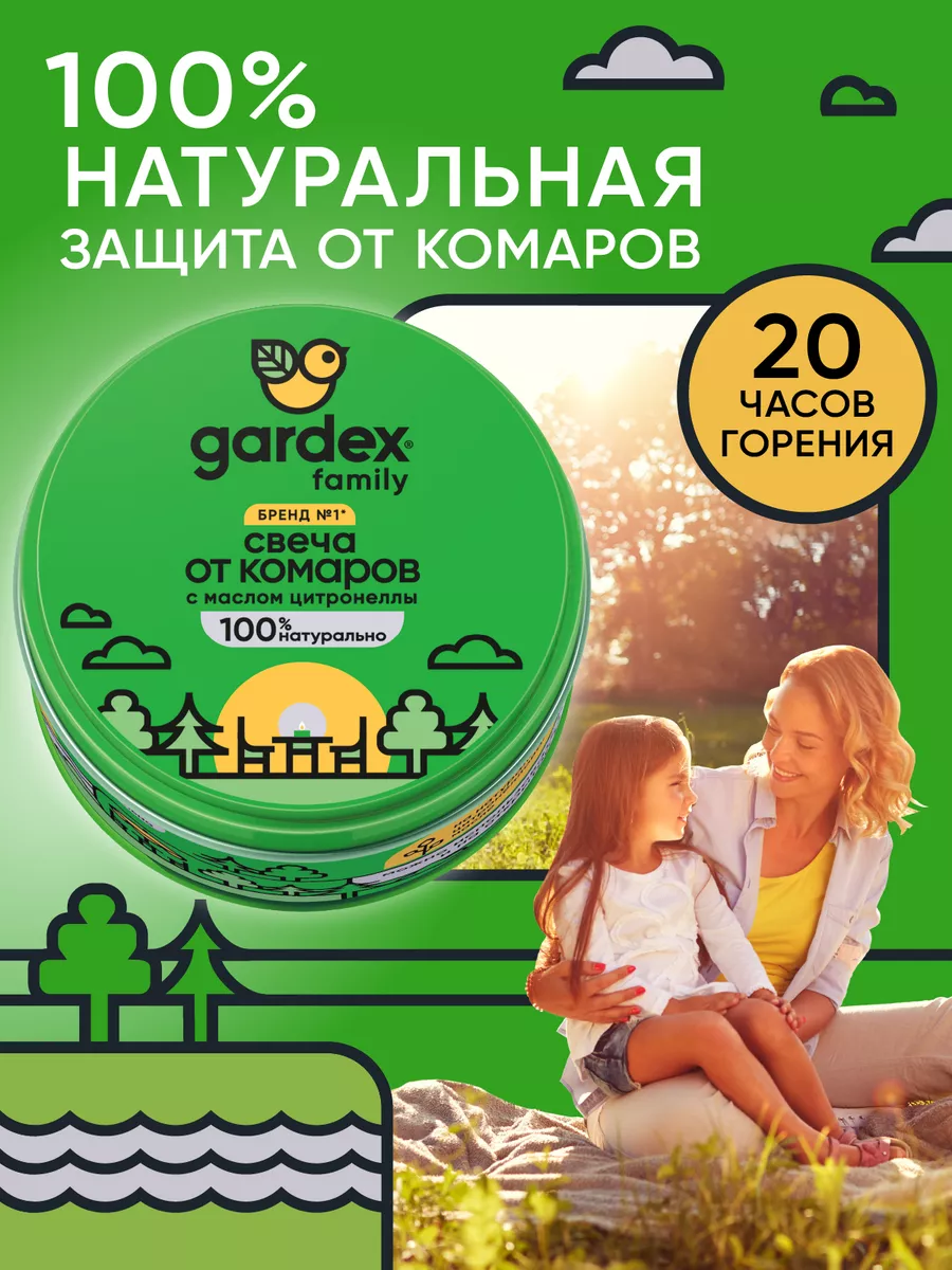 Свеча от комаров репеллентная средство защита до 20 часов Gardex 15778230  купить за 327 ₽ в интернет-магазине Wildberries