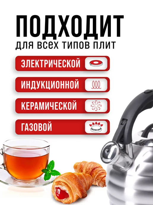 Чайник со свистком для плиты 3,2 л - фото 5