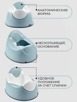 Горшок для детей со съемной чашей BEABA. Цвет голубой. Вид 3.