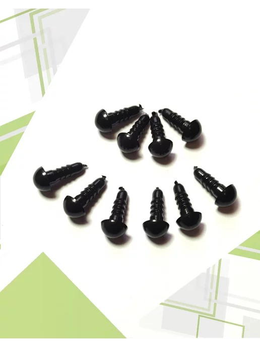 КиКТойс Глазки фурнитура игрушек рукоделия 9 бусинки фикс, черный, фото 2