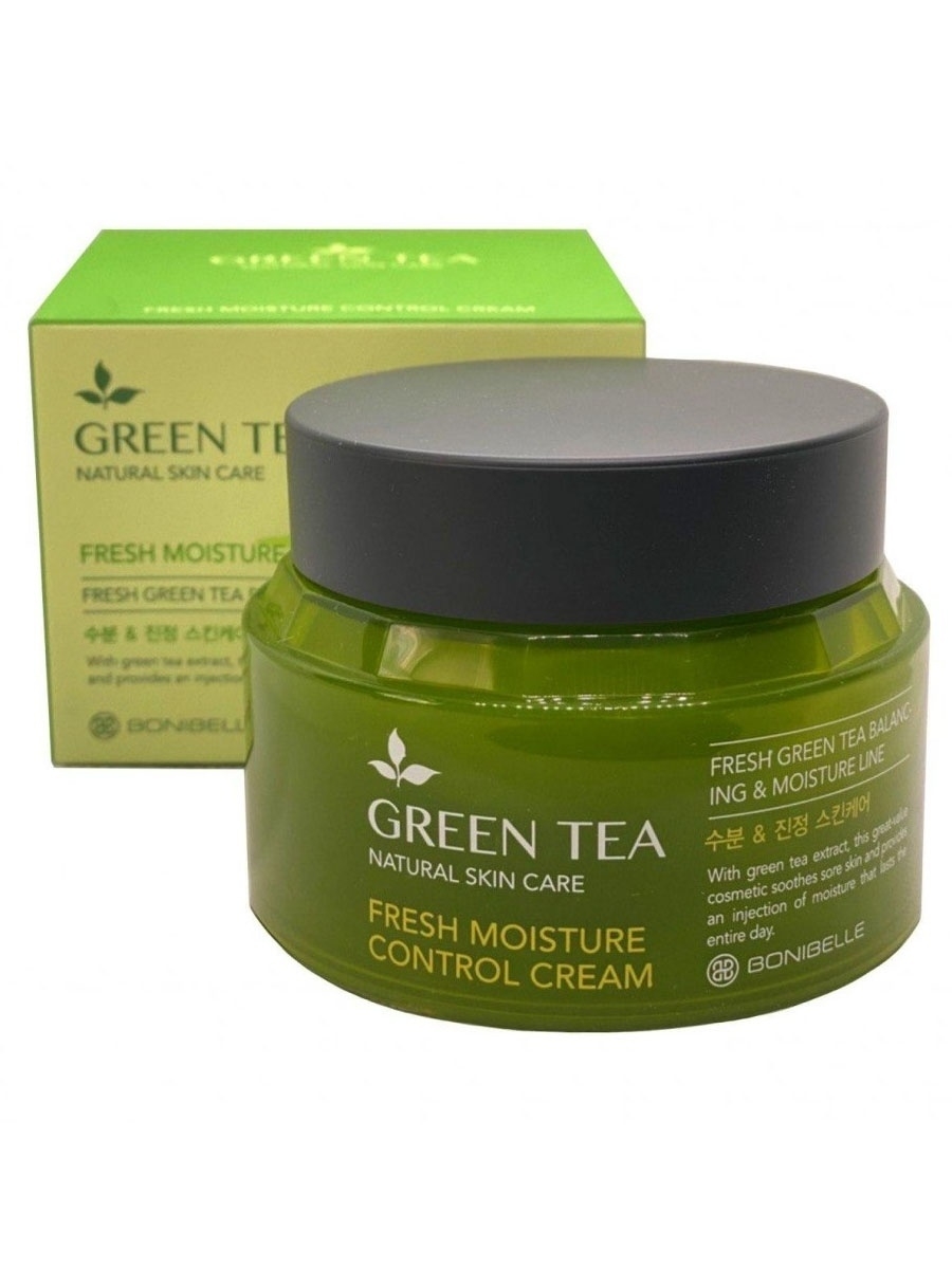 Крема зеленый чай отзывы. Green Tea Fresh Moisture Control Cream 80ml. Green Tea Cream Корея. Bonibelle крем для лица зеленый чай. Enough Bonibelle Green Tea Fresh Moisture Control Cream.