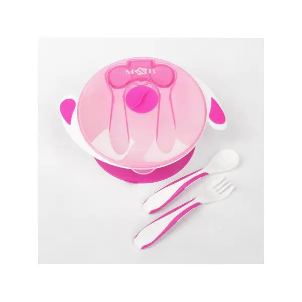Набор детской посуды Basic, 4 предмета/Миска на присоске/Вилка/Ложка/Детский/5 мес