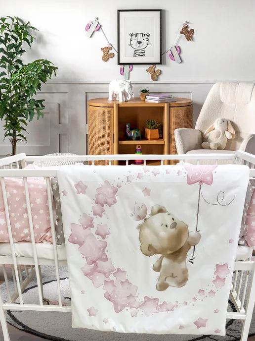 Happy Family Studio Бортики в детскую кроватку Мишкины сны, серый, фото 4