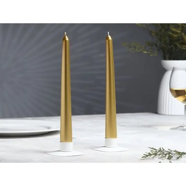 Свечи античные лакированные №2S, 2,3×30 см, золотой металлик