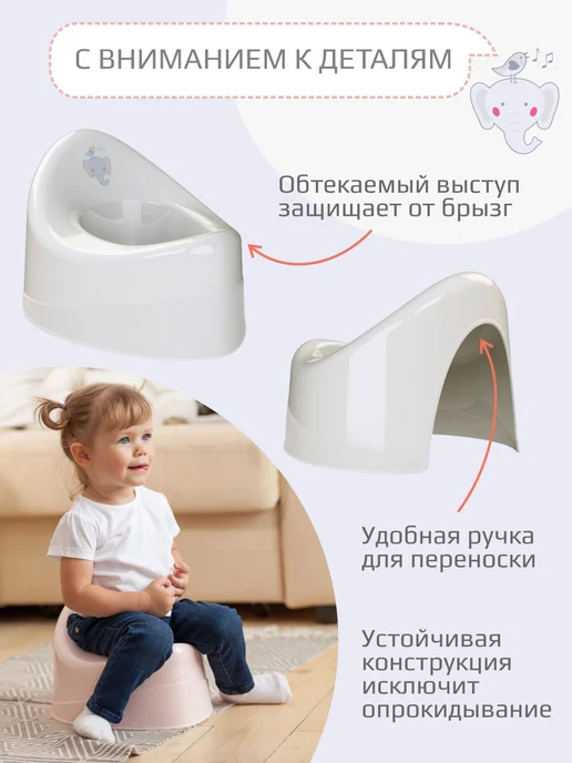 KIDWICK Горшок детский с крышкой Ракушка, серый, фото 5
