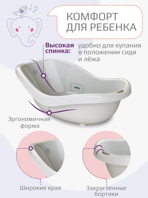 KIDWICK Ванночка для купания новорожденных, серый, фото 3