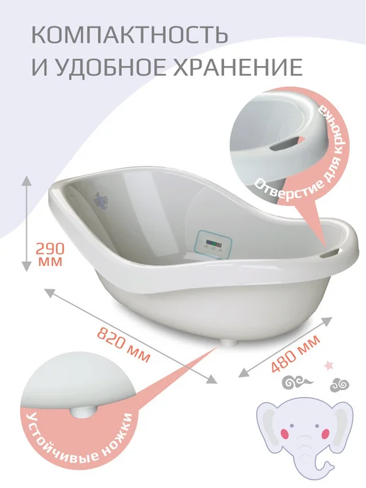 KIDWICK Ванночка для купания новорожденных, серый, фото 7