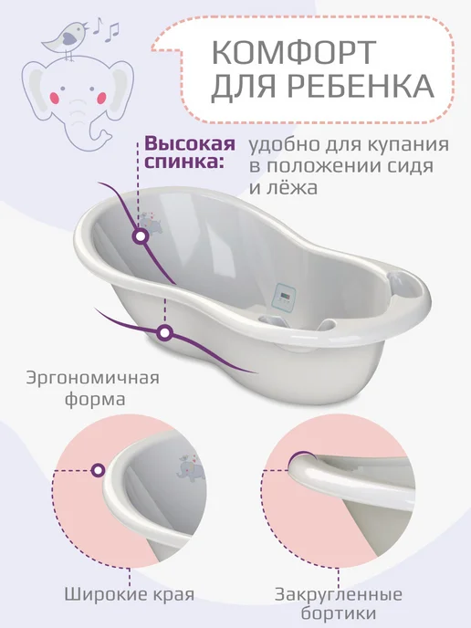 KIDWICK Ванночка для купания новорожденных, серый, фото 3