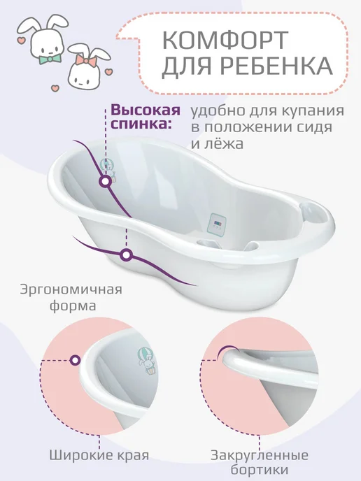 KIDWICK Ванночка для купания новорожденных, белый, в упаковке 1,6 кг, фото 3
