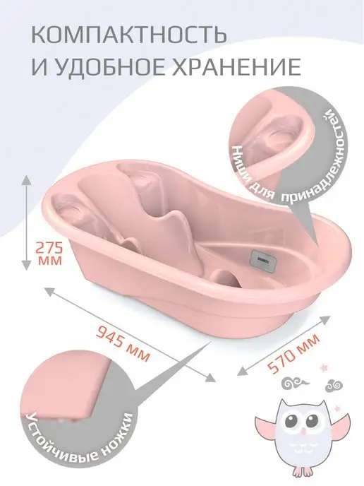 KIDWICK Ванночка для купания новорожденных Лайнер, розовый, фото 7