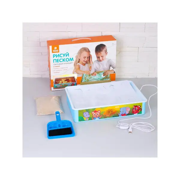 Рисуем песком "Дружные зверята", планшет с песком, мод. Tb-02