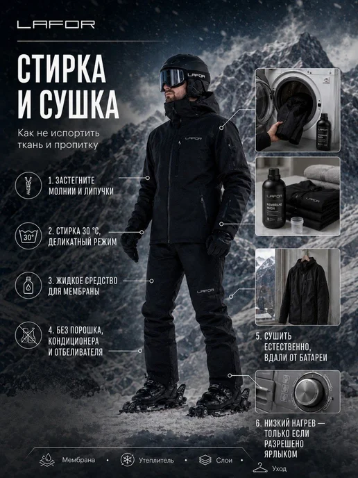 LAFOR Куртка горнолыжная утепленная зимняя, серый, фото 3