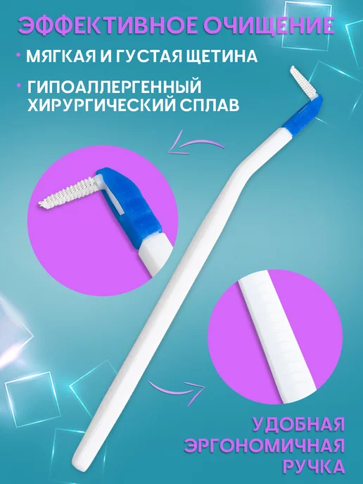 Mobileplus Зубная щетка-межзубный ершик со сменными насадками, синий, фото 2