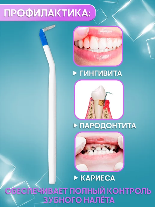 Mobileplus Зубная щетка-межзубный ершик со сменными насадками, синий, фото 3