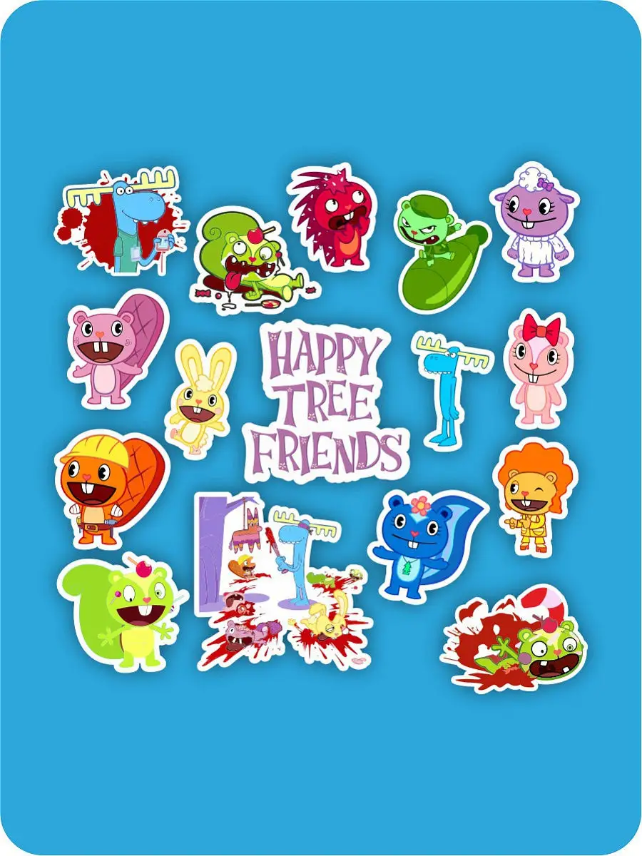 Наклейки Happy Tree Friends 0_o Стикер 15971277 купить за 246 ₽ в  интернет-магазине Wildberries