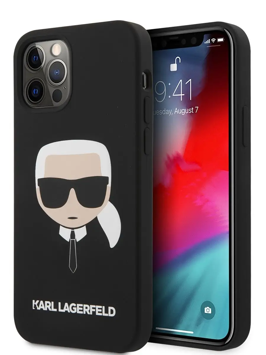 Karl Lagerfeld Чехол на iPhone 12 и 12 Pro силиконовый Liquid silicone