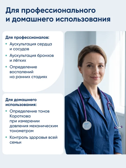 CS Medica Фонендоскоп Стетоскоп медицинский Фиолетовый CS-417, фиолетовый, фото 6