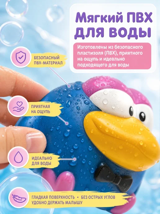 Капитошка Игрушка для купания в ванной Смешарики Кар Карыч, синий, фото 2