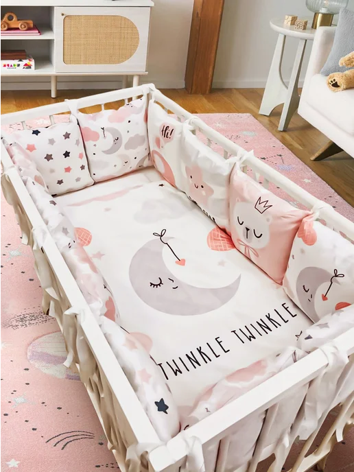 Happy Family Studio Бортики в кроватку для новорожденных, белый, фото 2