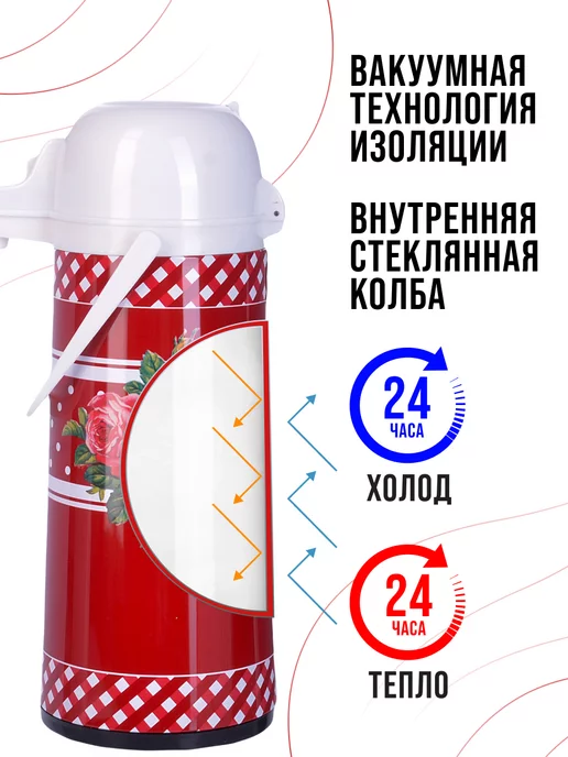 Термос с помпой 2 литра - фото 13