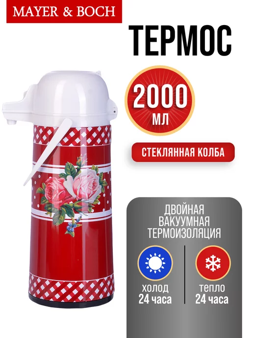 Термос с помпой 2 литра - фото 4