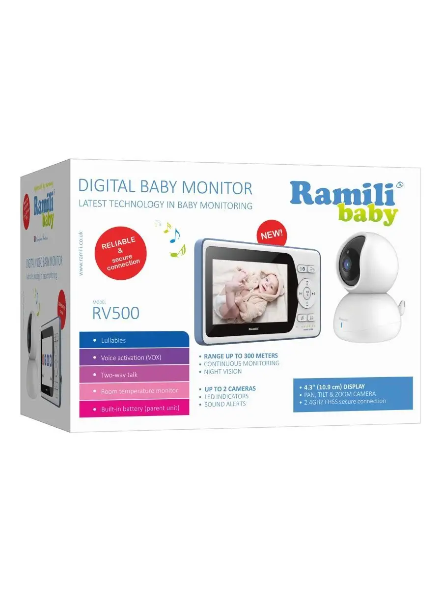 Цифровая видеоняня Ramili Baby RV500 /поворотная камера RAMILI 16120972  купить в интернет-магазине Wildberries