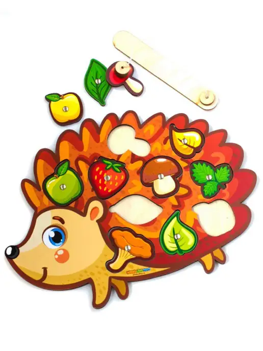 WoodLandToys Развивающая настольная игра магнитная рыбалка "Ежик", вариант