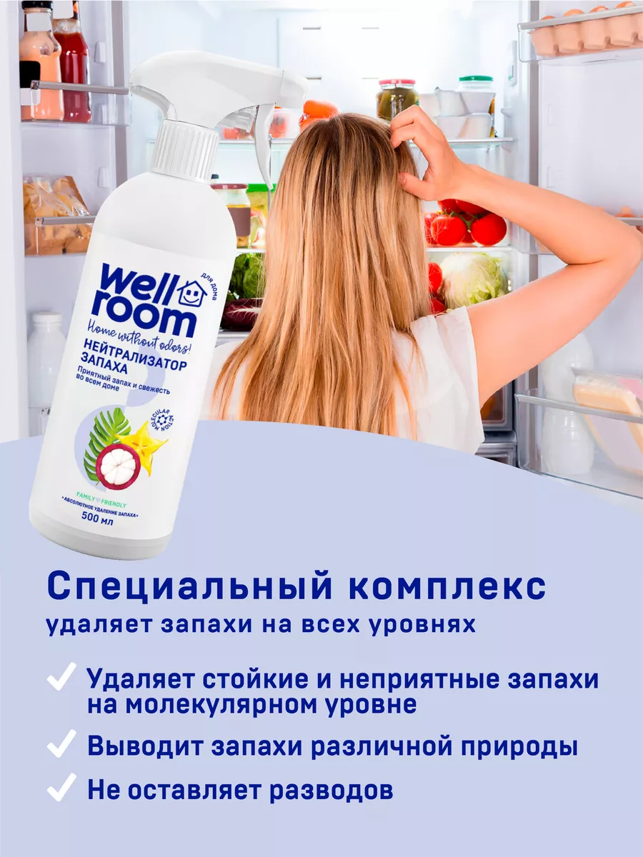 Освежитель воздуха для нейтрализации запахов Wellroom,500 мл Wellroom  16151165 купить в интернет-магазине Wildberries