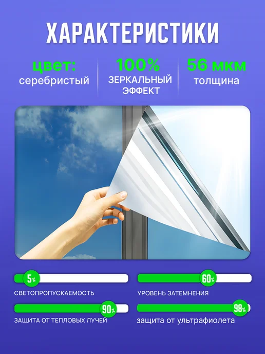 Reton Group Пленка самоклеющаяся Silver 5 размер 100х152см, 100x152 см, фото 2