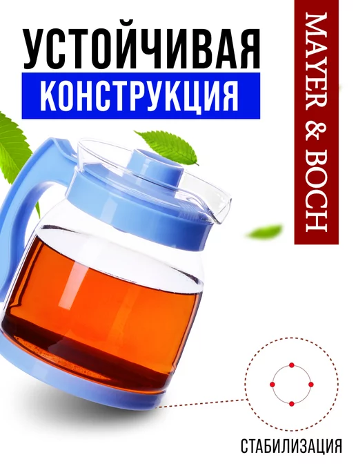 Чайник заварочный стеклянный 1,5 л - фото 7
