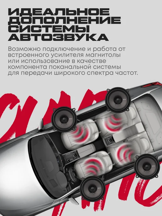 ACV Колонки в машину PD-521 13см широкополосная акустика, черный, фото 3