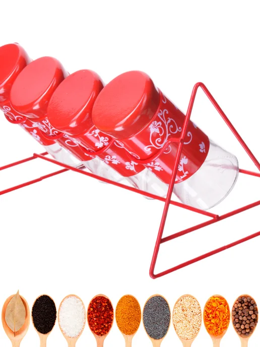 Набор для специй на стол на подставке стекло нержавейка 4 шт - фото 11