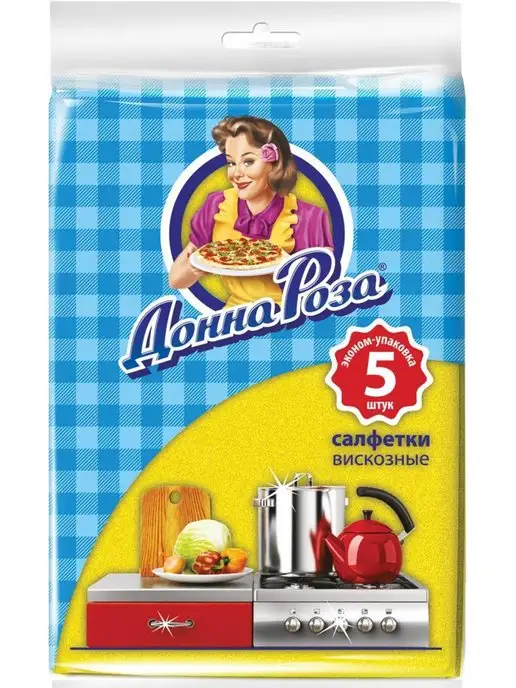 ДОННА РОЗА салфетки вискозные 5 шт, 5 шт