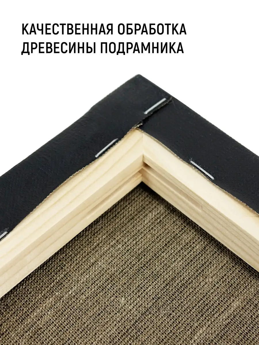 Холст 30х40 см на картоне, черный грунт, хлопок Пинакс, мелкозернистый, гр/м2