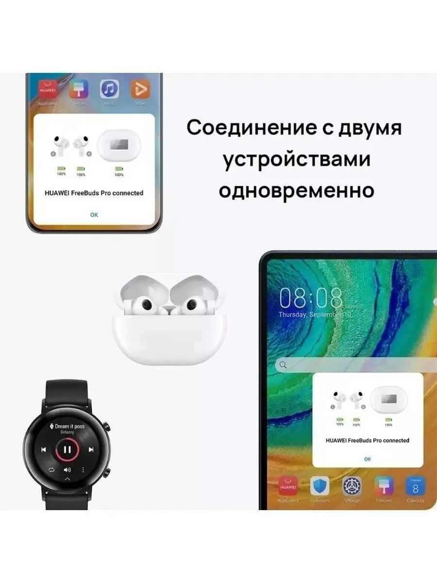 BT-гарнитура Huawei FreeBuds Pro Huawei 16233594 купить в интернет-магазине  Wildberries