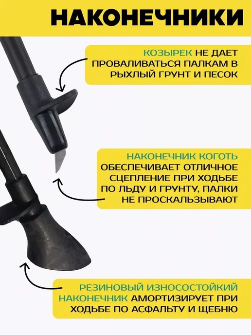 Finpole 60% карбон, Палки для скандинавской ходьбы цельные BR, черный, фото 5
