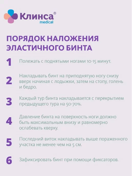Клинса Бинт эластичный компрессионный, вариант, фото 5