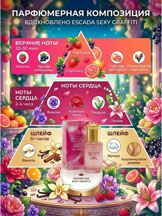 Neo Parfum Масляные духи для девушки 5exy Girl клубничные 6 мл, 6 мл, фото 2