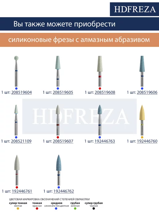 HDFREZA Фреза для маникюра и педикюра полировщик безопасная, 2 шт, фото 2