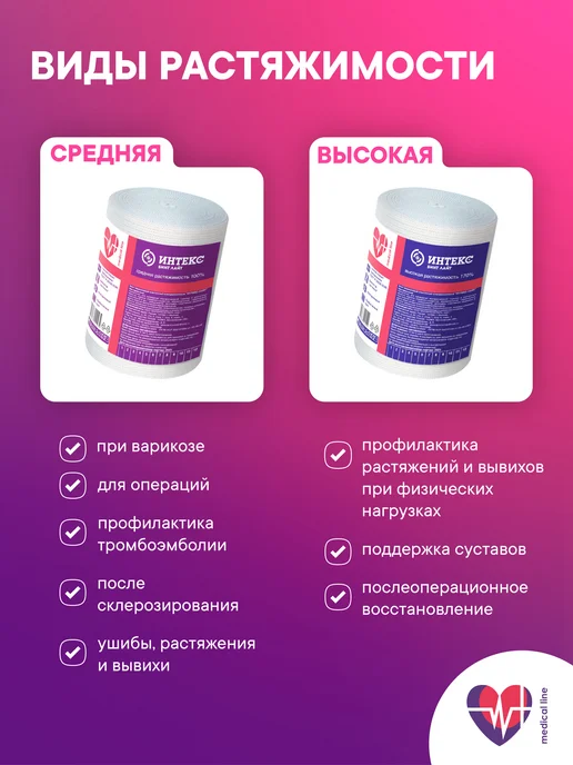 Интекс Бинт эластичный "ИНТЕКС-Лайт" 3,0 м х 8 см 2 шт, 1 м, 2 шт, фото 7
