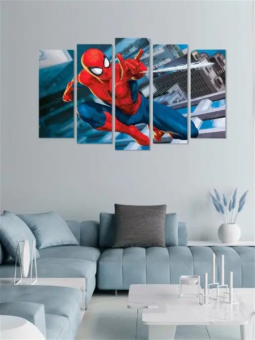 Marvel Модульная картина 125x80см. Человек паук