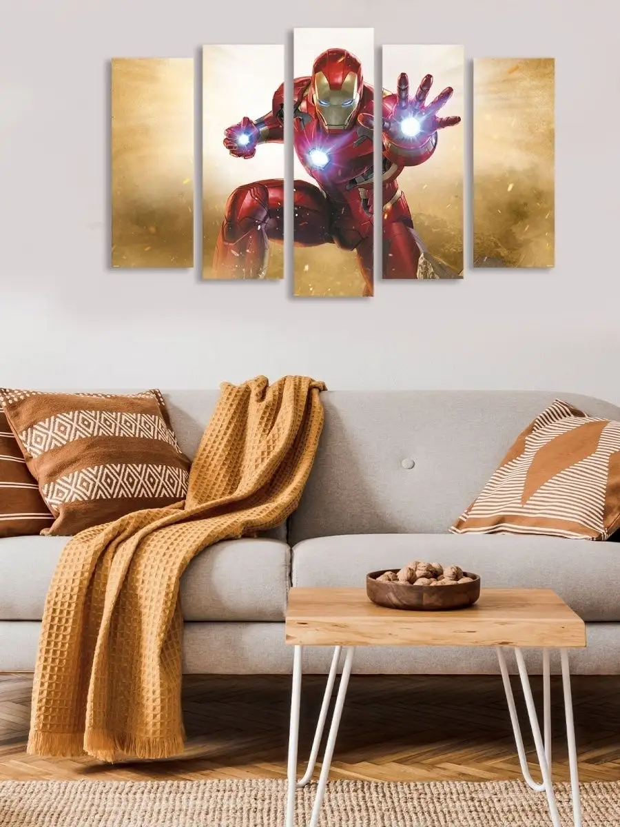 Модульная картина 125х80/Железный человек/Marvel