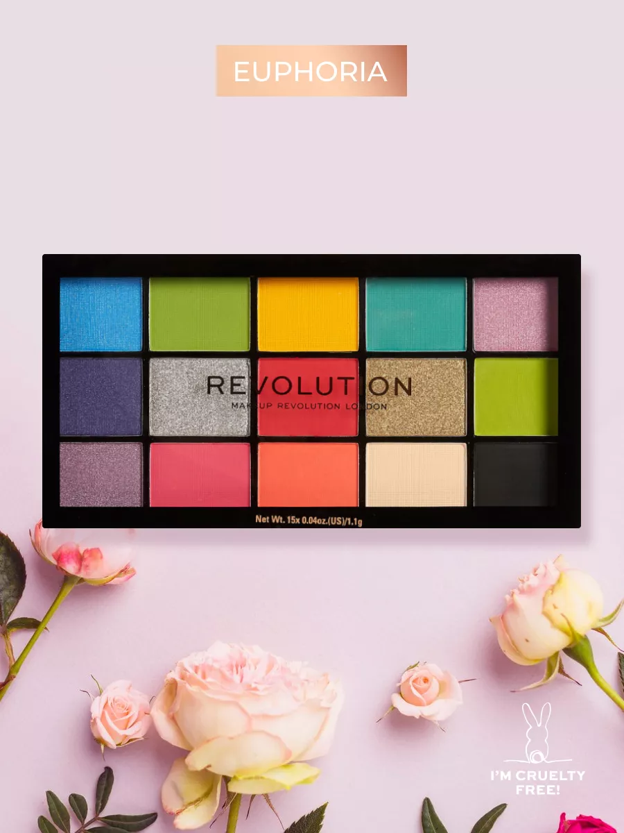 Палетка теней для век, тени для глаз RELOADED Euphoria Revolution Makeup  16327486 купить за 870 ₽ в интернет-магазине Wildberries